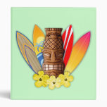 Tiki Mask And Surfboards 3 Ring Binder
