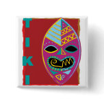 TIKI MASK PINBACK BUTTON