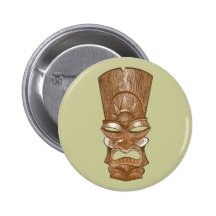 Tiki mask MASK Pinback Buttons