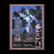 Tiki Moon (customizable) postcards