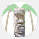 Tiki & Palm Trees Round Sticker