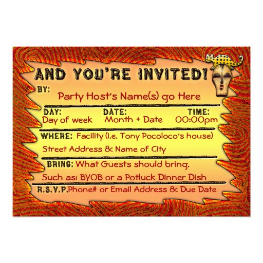 Tiki Party (2-Sided Invitation)