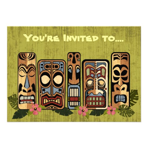 Tiki Party Invitations