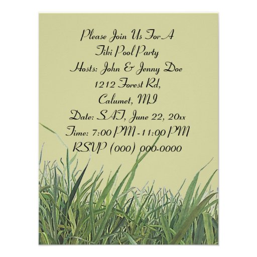 TIKI POOL PARTY SURVIVOR THEME INVITE