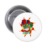 Tiki Sun God Pinback Buttons