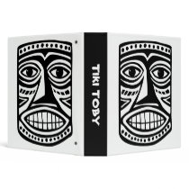 Tiki Toby (1.5in) - Black & White 3 Ring Binder