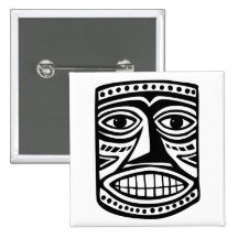Tiki Toby Pinback Buttons