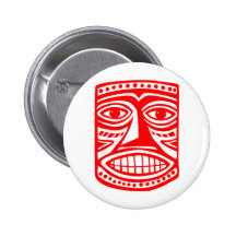 Tiki Toby - Red Pinback Buttons