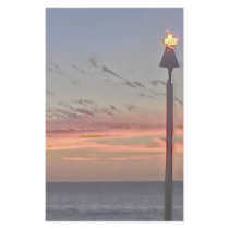 Tiki torch sunset stationary paper personalized stationery