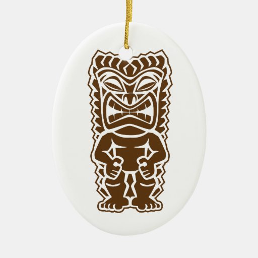 tiki totem warrior double sided oval ceramic christmas tiki totem warrior double sided oval ceramic christmas