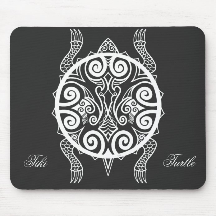Tiki Turtle Tattoo Mouse Pad