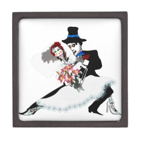 'Til Death Do Us Part - Day of the Dead wedding Premium Jewelry Boxes