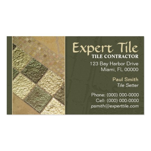 Tile Contractor Business Card (front side)