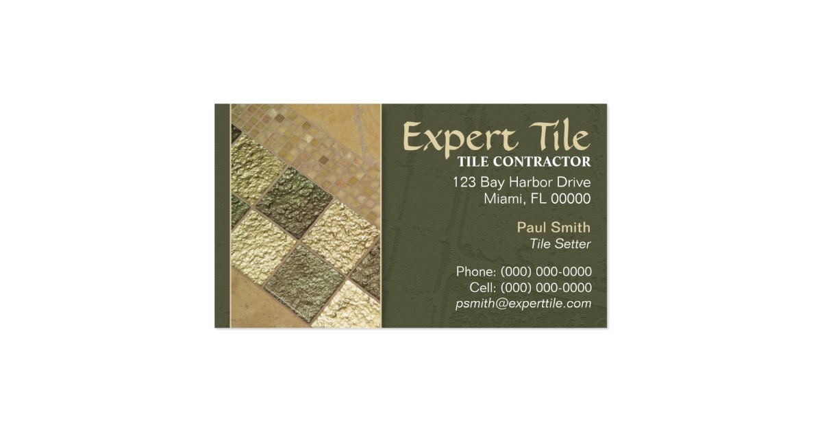 Tile Contractor Business Card Zazzle