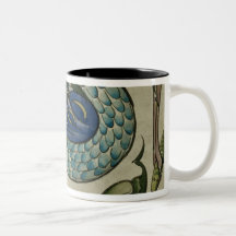 Tile design of heron and fish, by Walter Crane Coffee Mugs