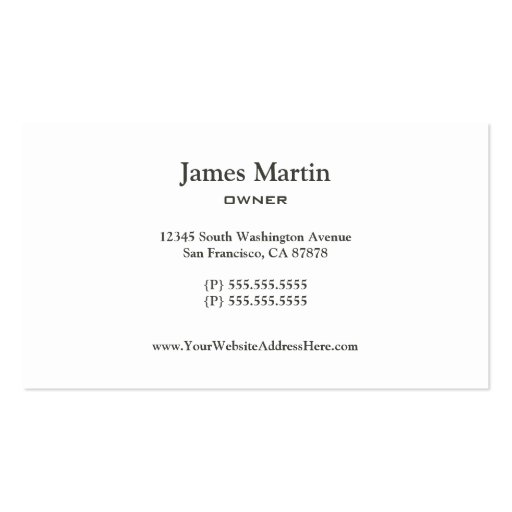 Tile flooring custom monogram business card (back side)