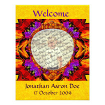 Tile Flower Baby Announcement Cards