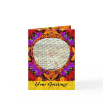 Tile Flower Custom Photo Greeting Cards by wingedturtle Tile Flower Custom Photo Greeting Cards