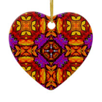 Tile Flower Heart Ornament