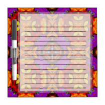 Tile Flower Lined Small Dry Erase Board