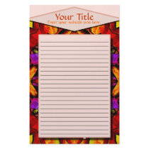 Tile Flower Lined Stationery by wingedturtle Tile Flower Lined Stationery