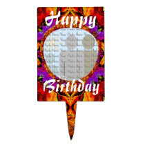 Tile Flower Photo Cake Pick