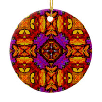 Tile Flower Round Ornament