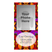 Tile Flower Vertical PhotoCard Template Custom Photo Card
