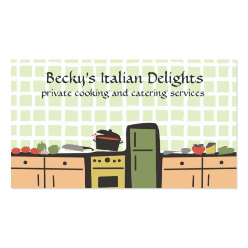 tile kitchen cooking tomato sauce business cards (front side)