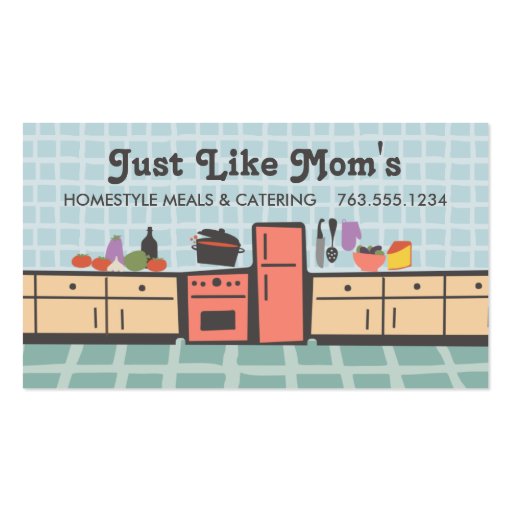 Tile kitchen cooking tomato sauce chef biz card business card (front side)