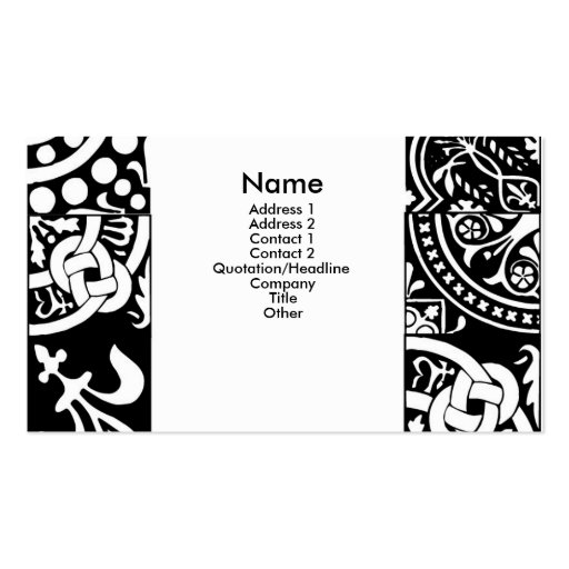 tile ornaments business card templates (front side)