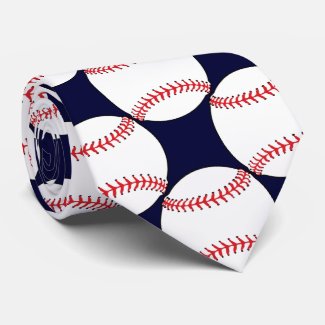 Tiled Baseball Design Necktie