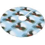 Tiled Frosty Blue Holly Brushed Polyester Tree Skirt