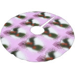 Tiled Frosty Pink Holly Brushed Polyester Tree Skirt