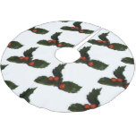 Tiled Holly Berries Brushed Polyester Tree Skirt
