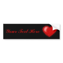 Tiled Mosaic Hearts Bumper Stickers