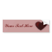 Tiled Mosaic Hearts (Deep Red) Bumper Stickers