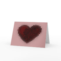 Tiled Mosaic Hearts (Deep Red) Card