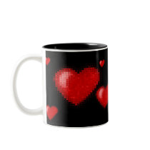 Tiled Mosaic Hearts Coffee Mugs