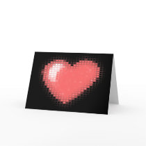 Tiled Mosaic Hearts (Pink) Greeting Card