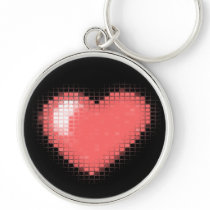 Tiled Mosaic Hearts (Pink) Keychains