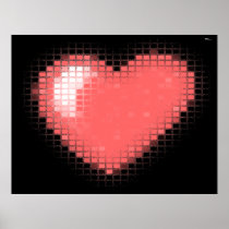Tiled Mosaic Hearts (Pink) Poster