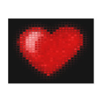 Tiled Mosaic Hearts Postcard
