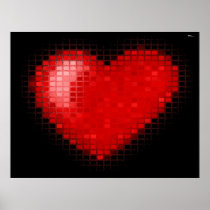 Tiled Mosaic Hearts Print