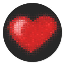 Tiled Mosaic Hearts Round Sticker