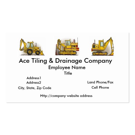 Tiling Machine Construction Business Cards
