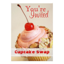 Tilted Cherry Cupcake Swap Holiday Card