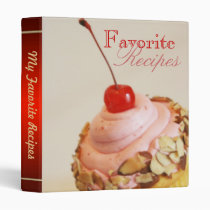 Tilted Cherry Cupcake Sweet Desert Recipe Binder