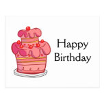 Tilted Pink Cake Post Cards