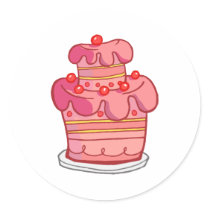 Tilted Pink Cake stickers